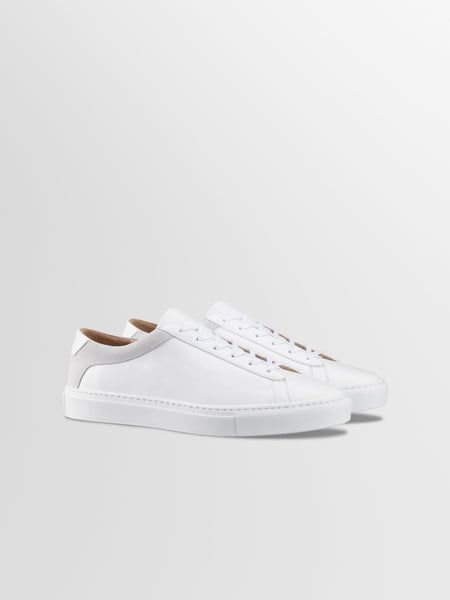 イチコー　CAPRI Men's White Leather Low-top Sneaker | Capri X in Triple