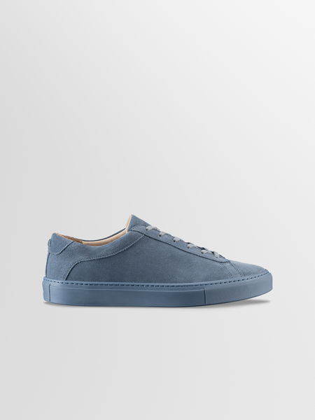 Men's Blue Low-top Suede Sneakers, Capri in Emerald