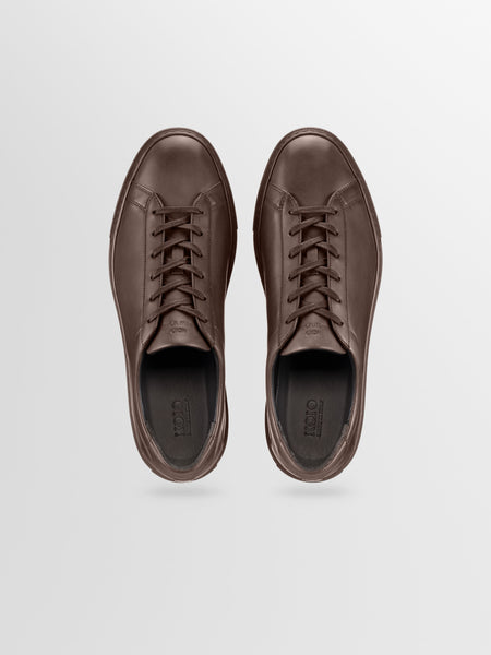 Men's Brown Leather Low-top Sneaker Wide Fit | Capri in Mocha | Koio