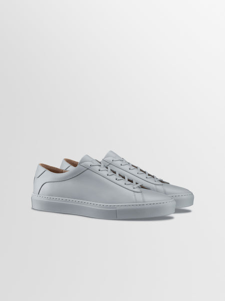Men's Light Grey Leather Low-top Sneaker | Capri in