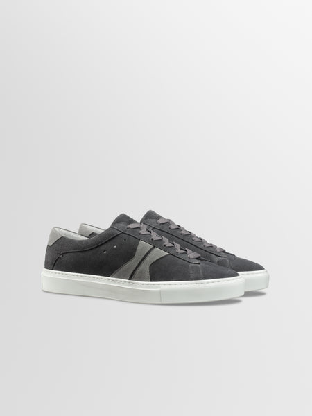 【関税込み】Sneaker High in Grey Leather High Top Leather Sneakers - JetPrint