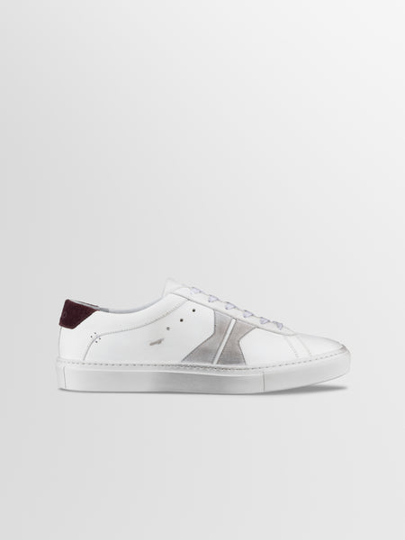 Men's Distressed White Leather Low-top Sneaker | Capri Distressed