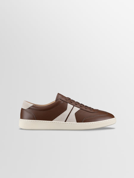 Men's Brown Leather Low-top Sneaker | Monza in Tobacco
