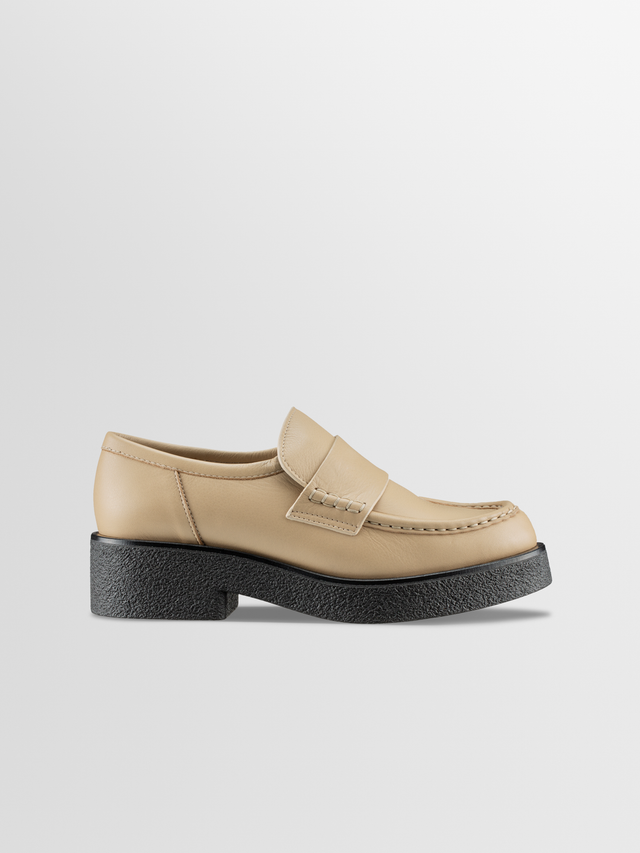 Bari Leather Loafer in Biscotto