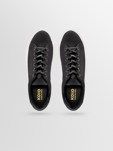 Women s Black and White Canvas Sneaker Capri Onyx Canvas Koio KOIO