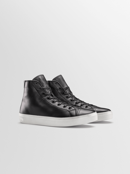 Women s High top Court Sneaker in Black and White Court Black White KOIO