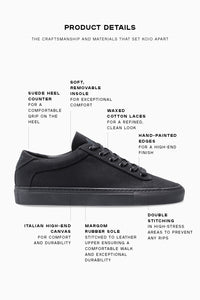 Women's Low Top Canvas Sneaker | Capri Black Canvas | KOIO