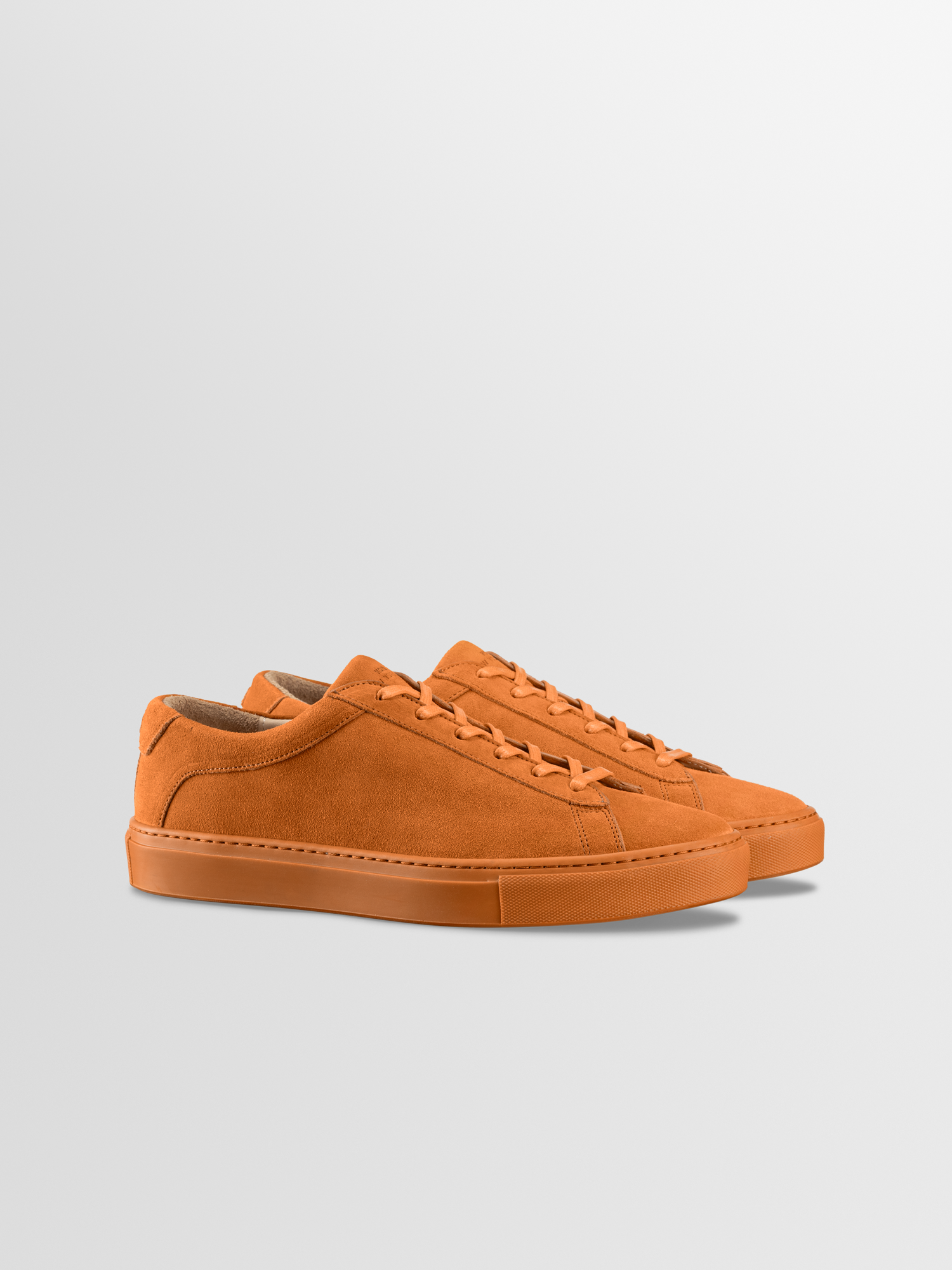 Men's Orange Low-top Suede Sneakers, Capri in Butternut