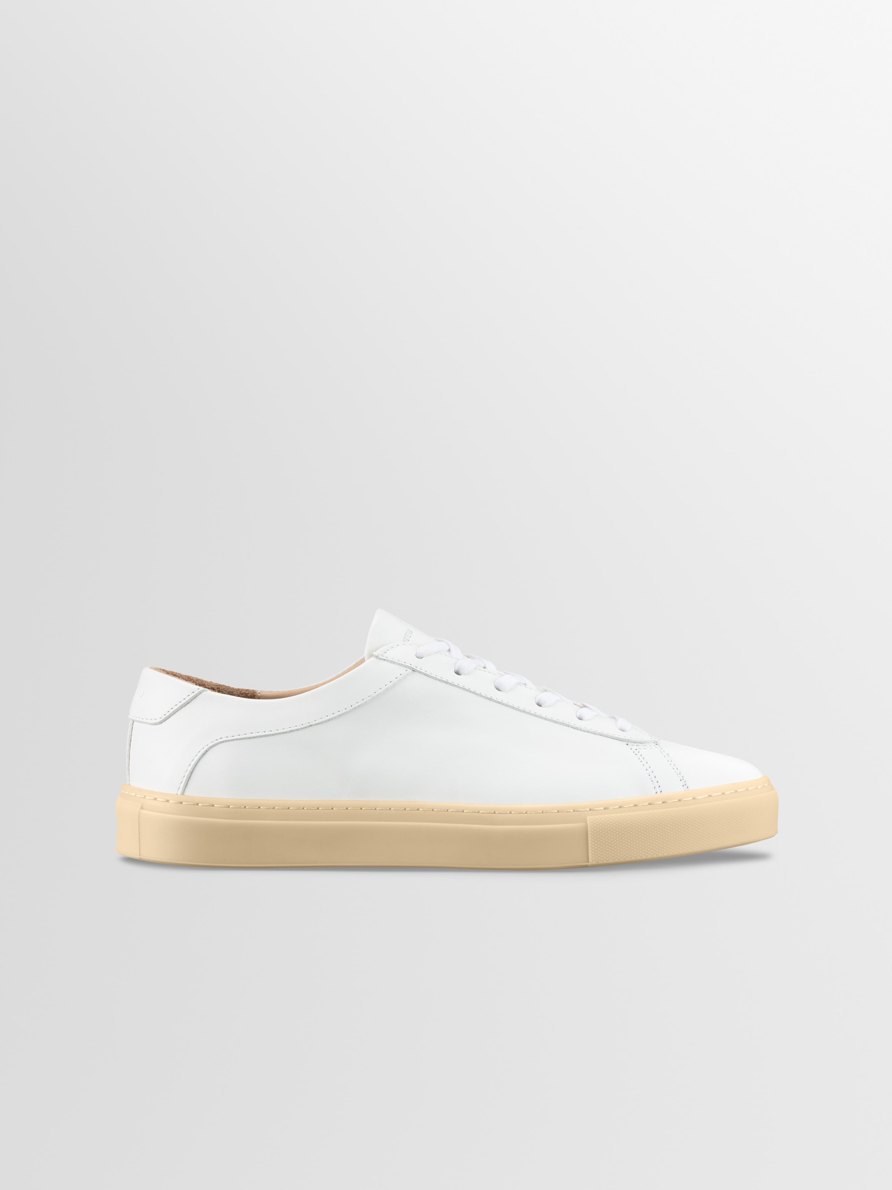 Women's Grey Beige Leather Low-top Sneaker | Capri in