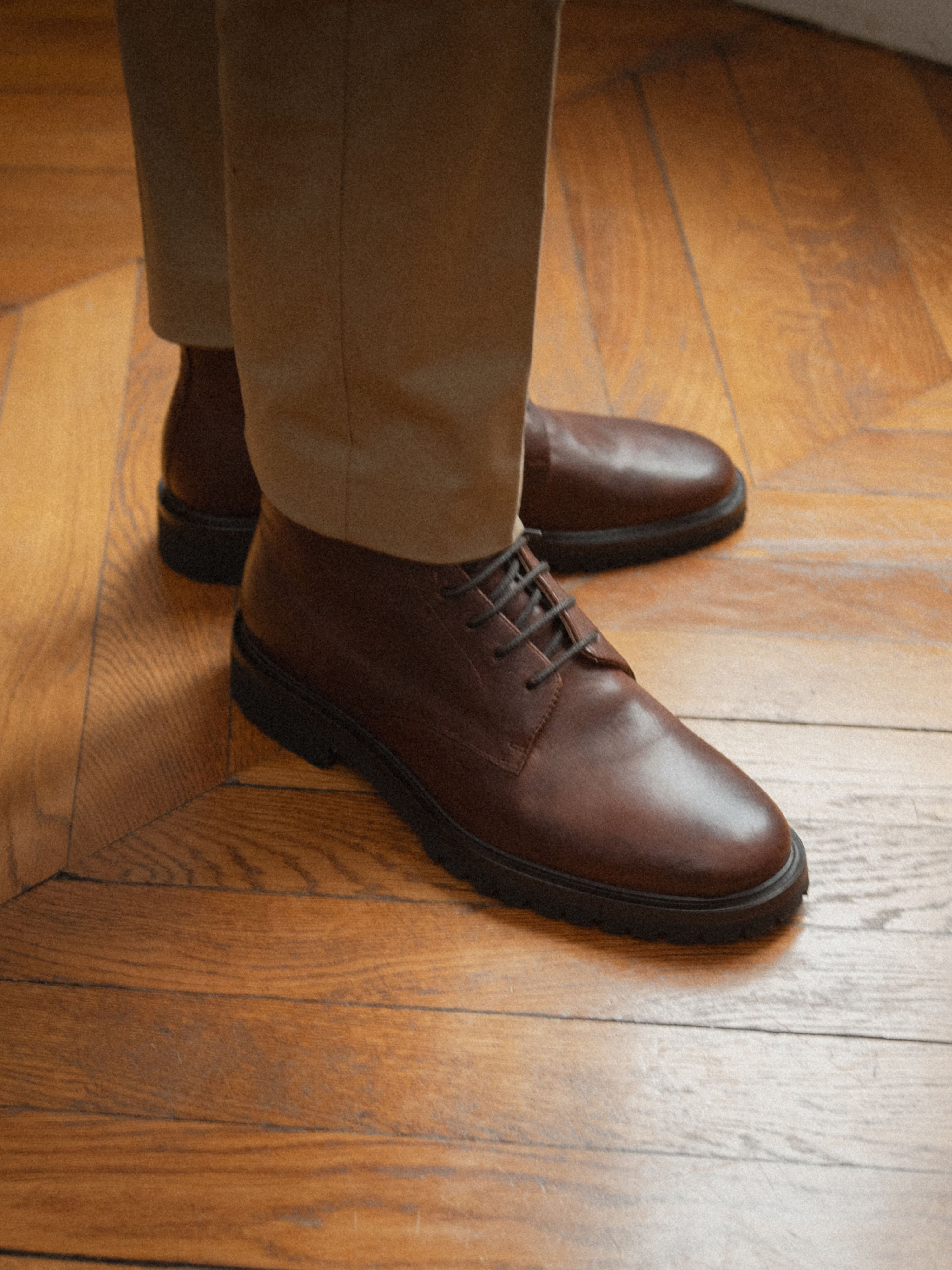 Men's Brown Leather Lace-Up Boot | Bergamo in Anchor | Koio