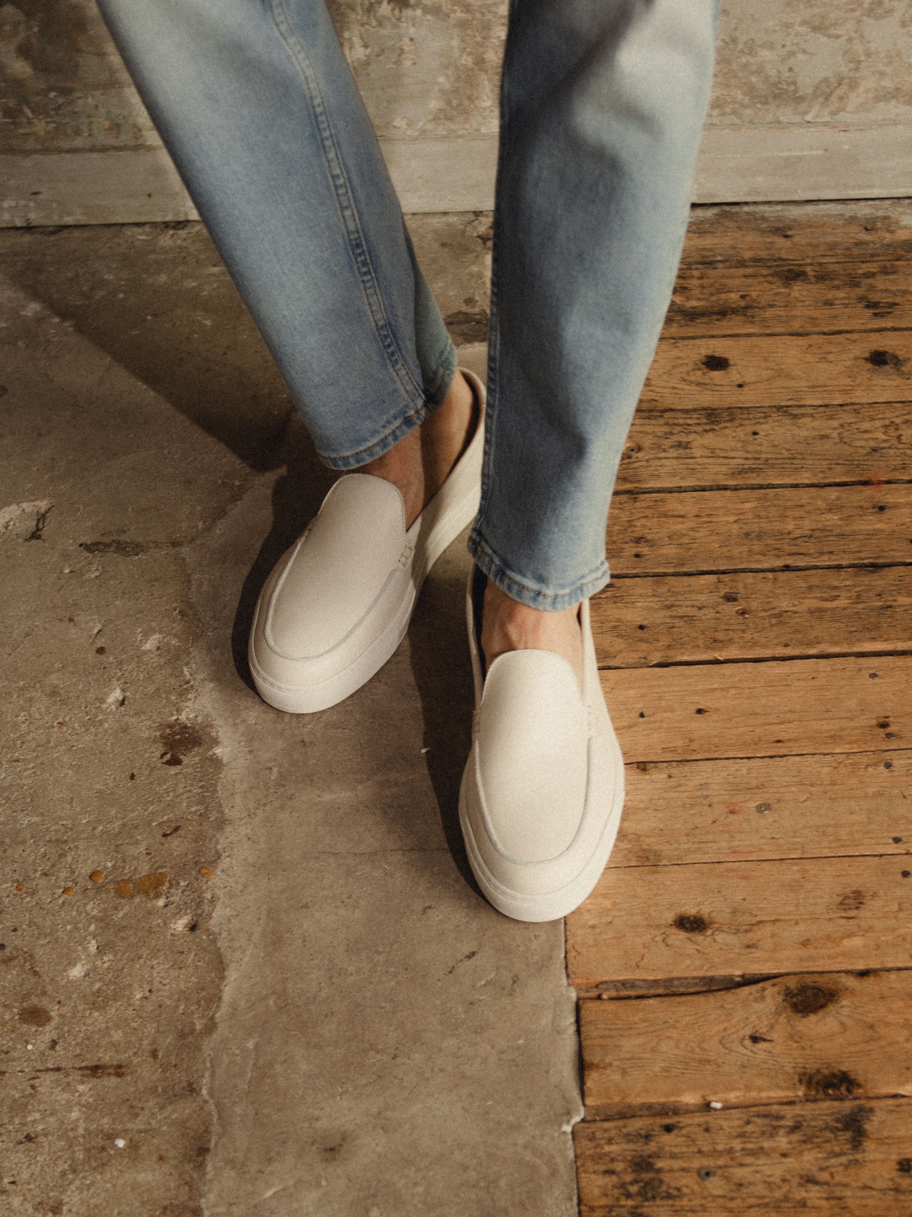 Lido Leather Loafer in Parchment