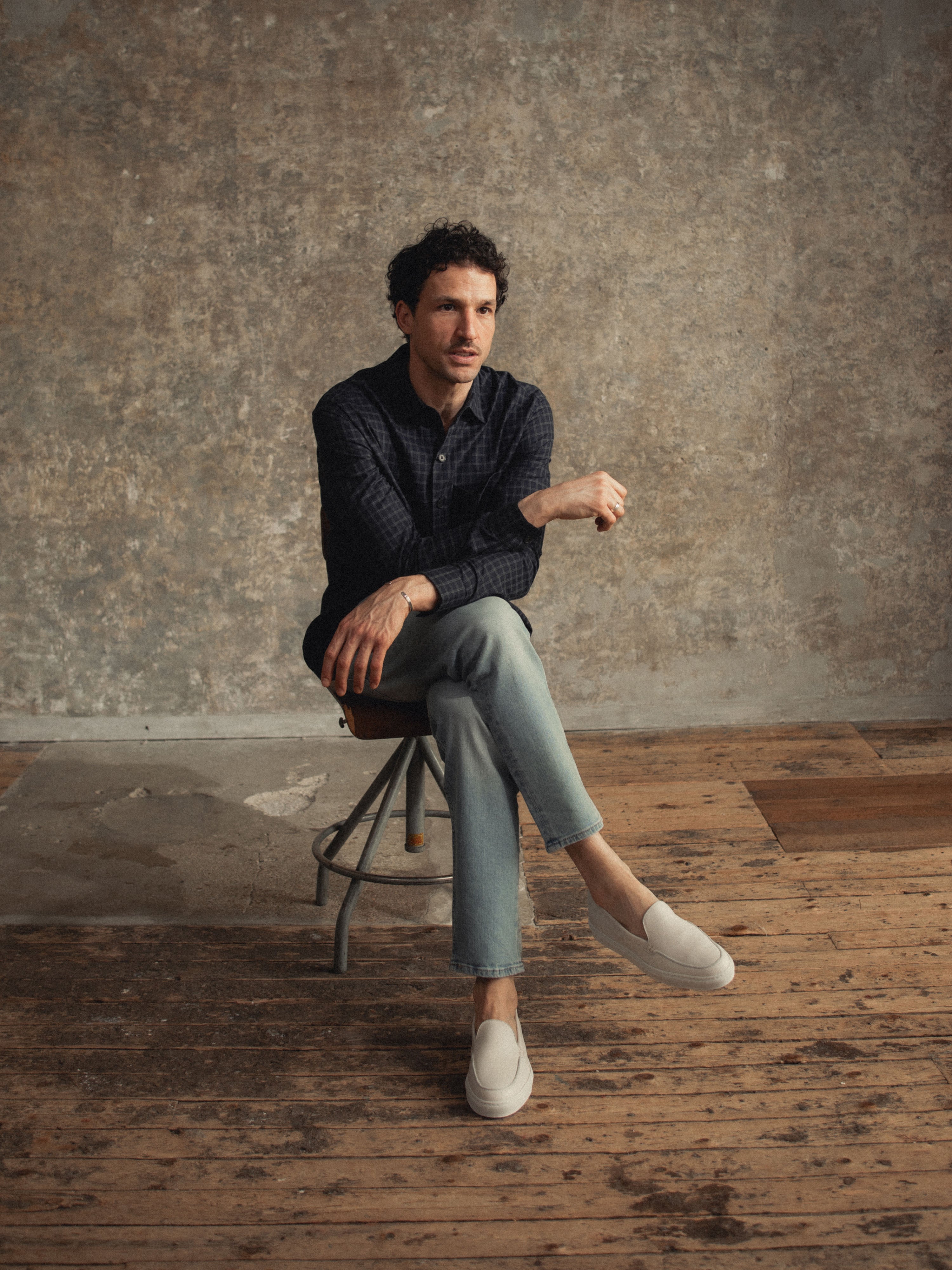 Lido Leather Loafer in Parchment