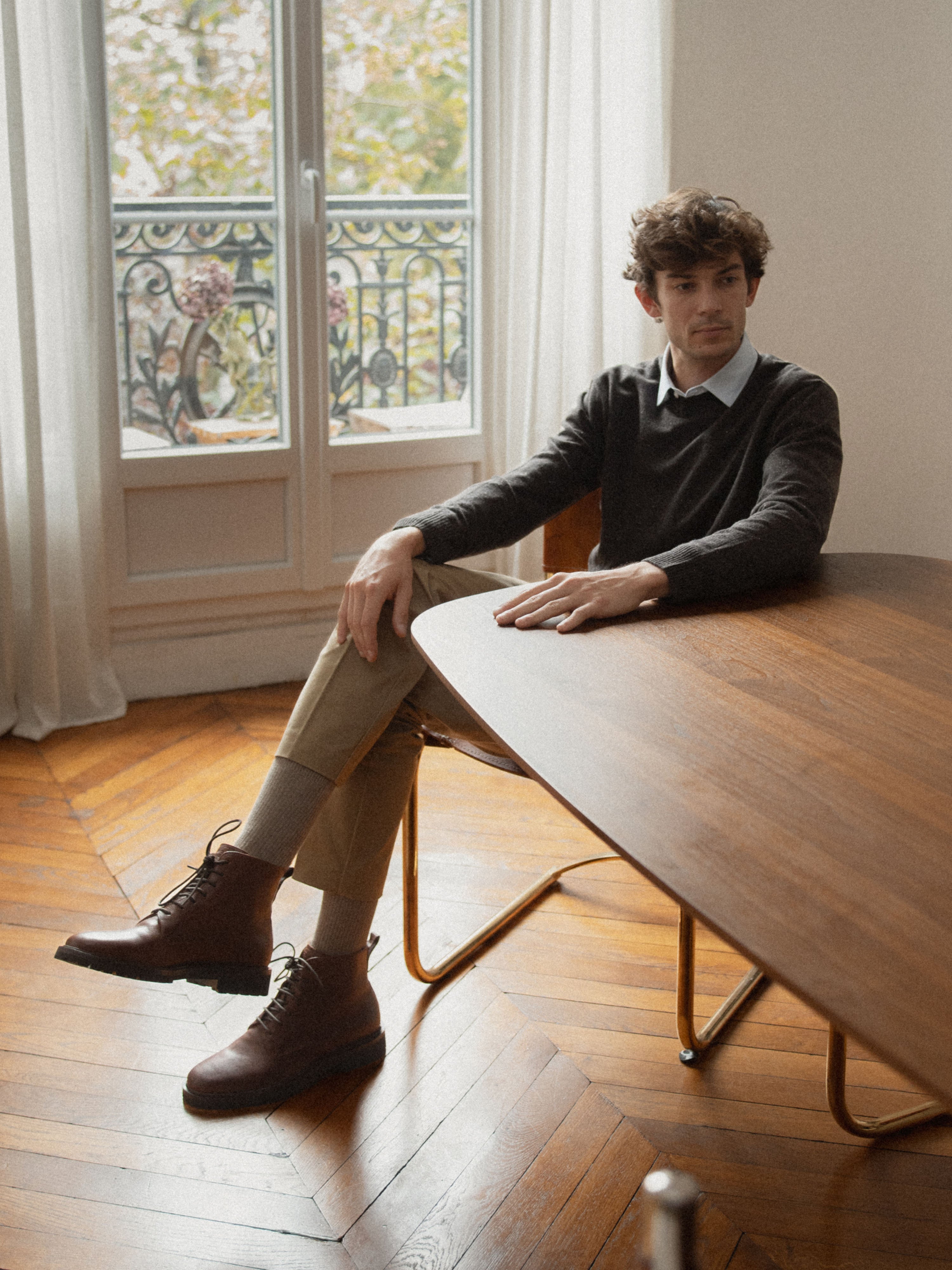 Men's Brown Leather Lace-Up Boot | Bergamo in Anchor | Koio
