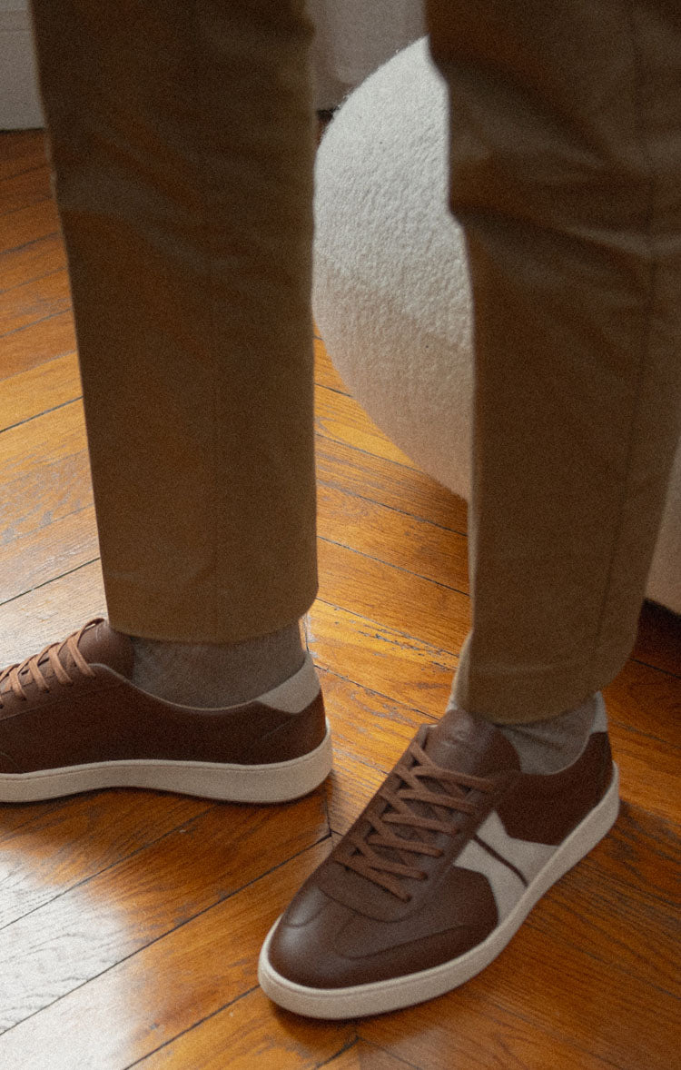 Men's Brown Leather Low-top Sneaker | Monza in Tobacco