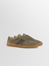 Monza Leather & Suede Sneaker in Truffle