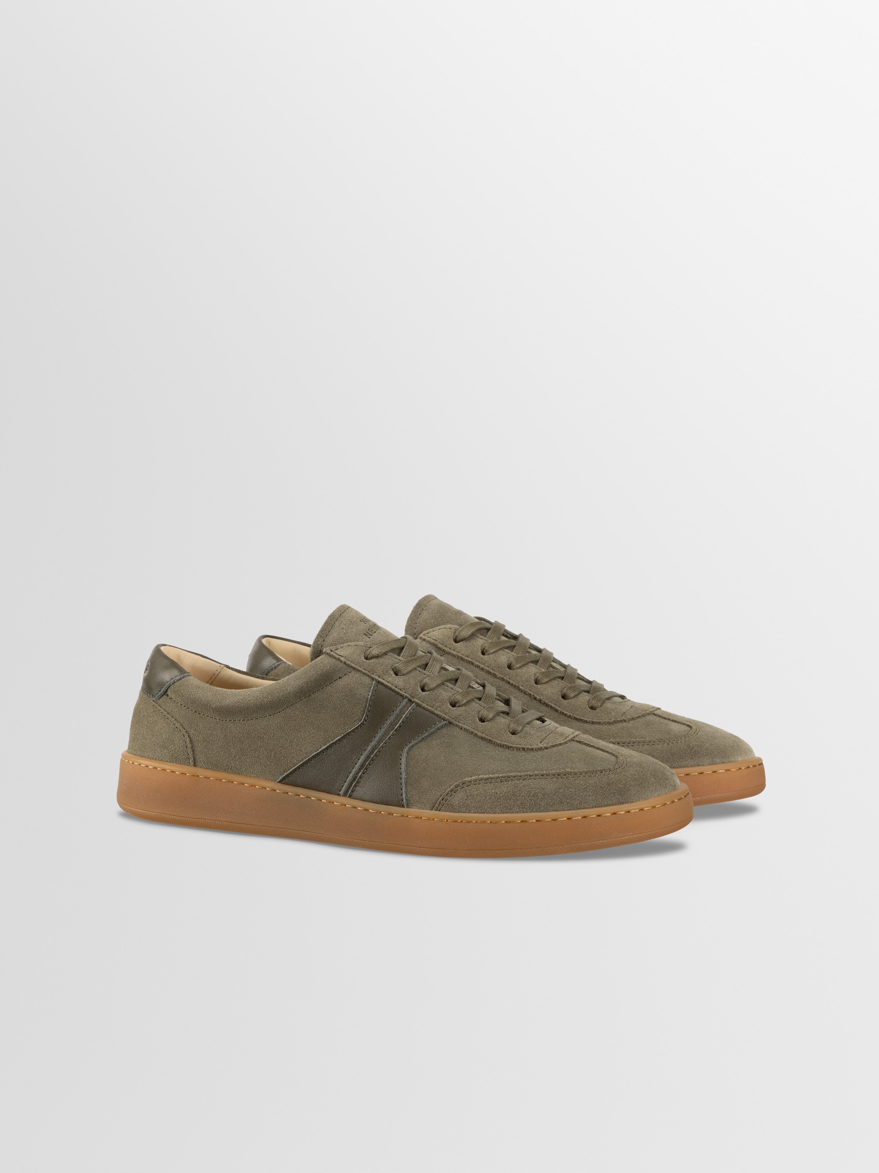 Monza Leather & Suede Sneaker in Truffle