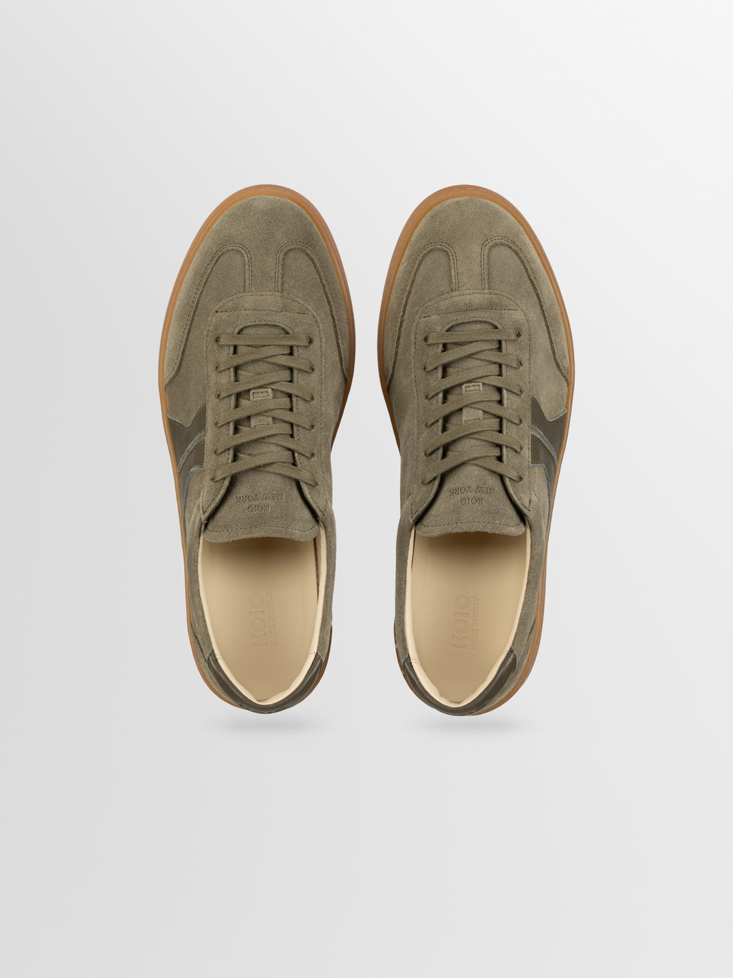 Monza Leather & Suede Sneaker in Truffle