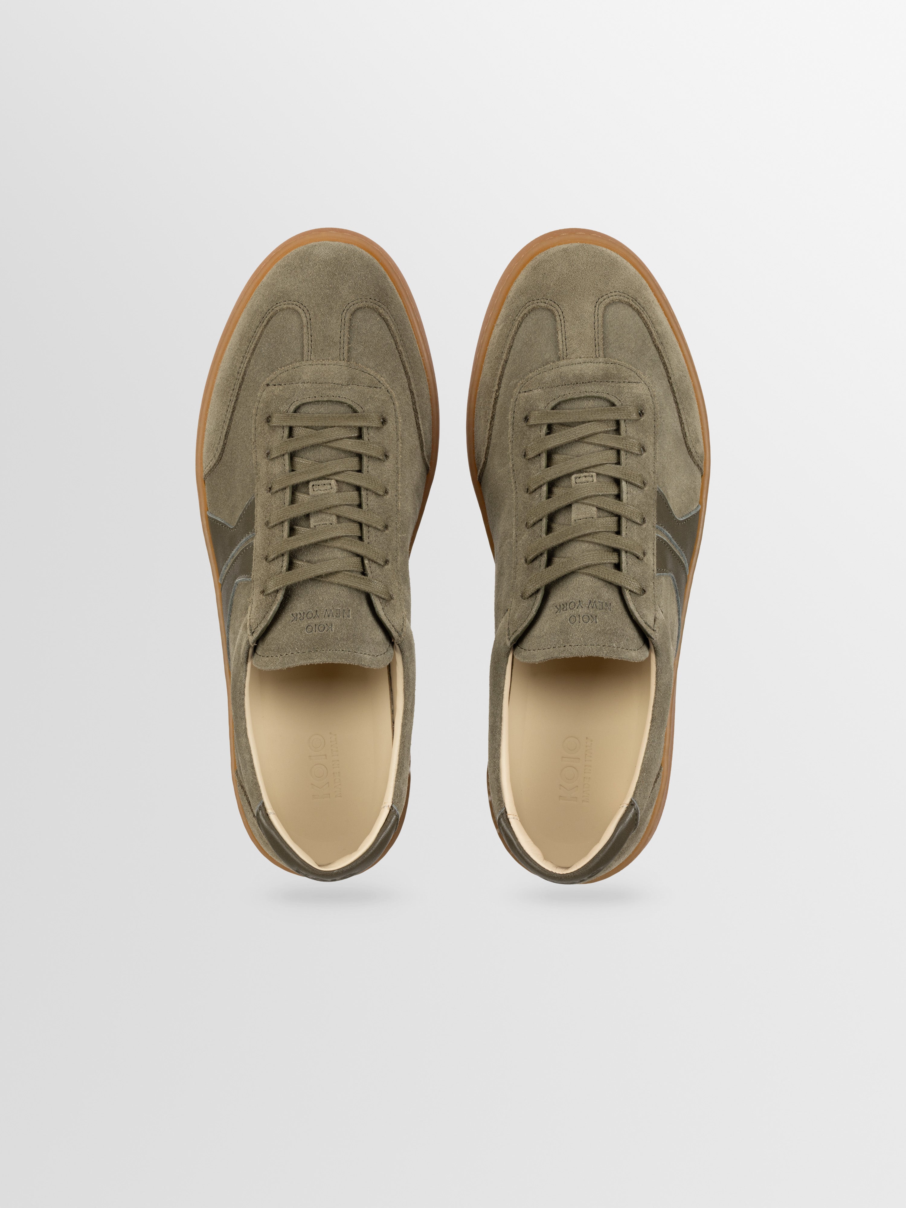 Monza Leather & Suede Sneaker in Truffle