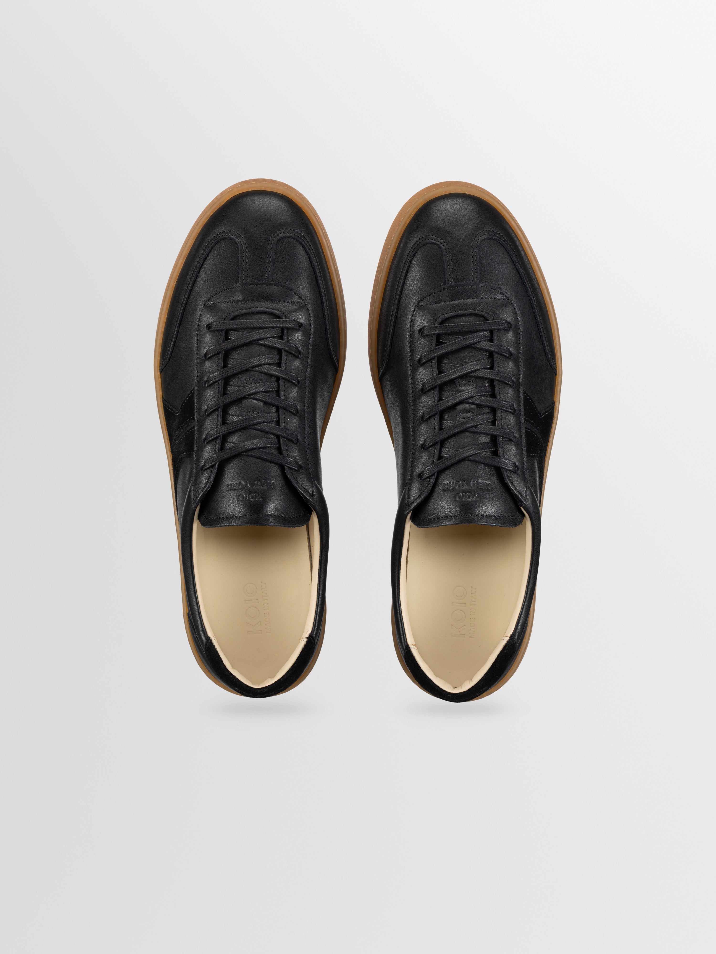 Monza Leather & Suede Sneaker in Nero