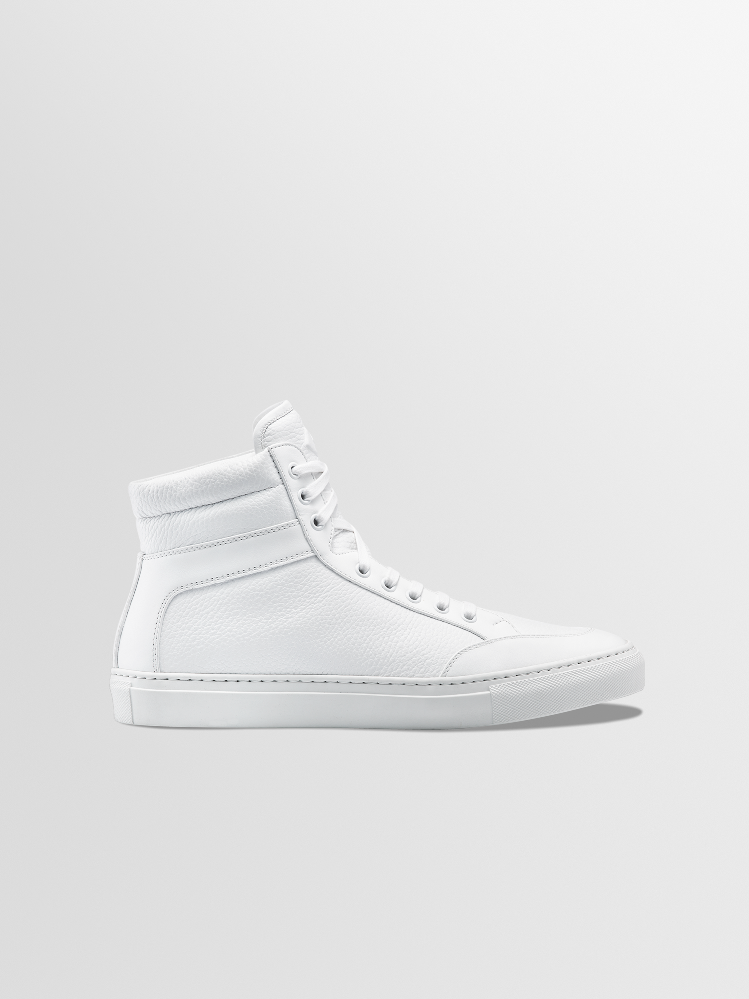 Women s White Leather High top Sneaker Primo in Triple White