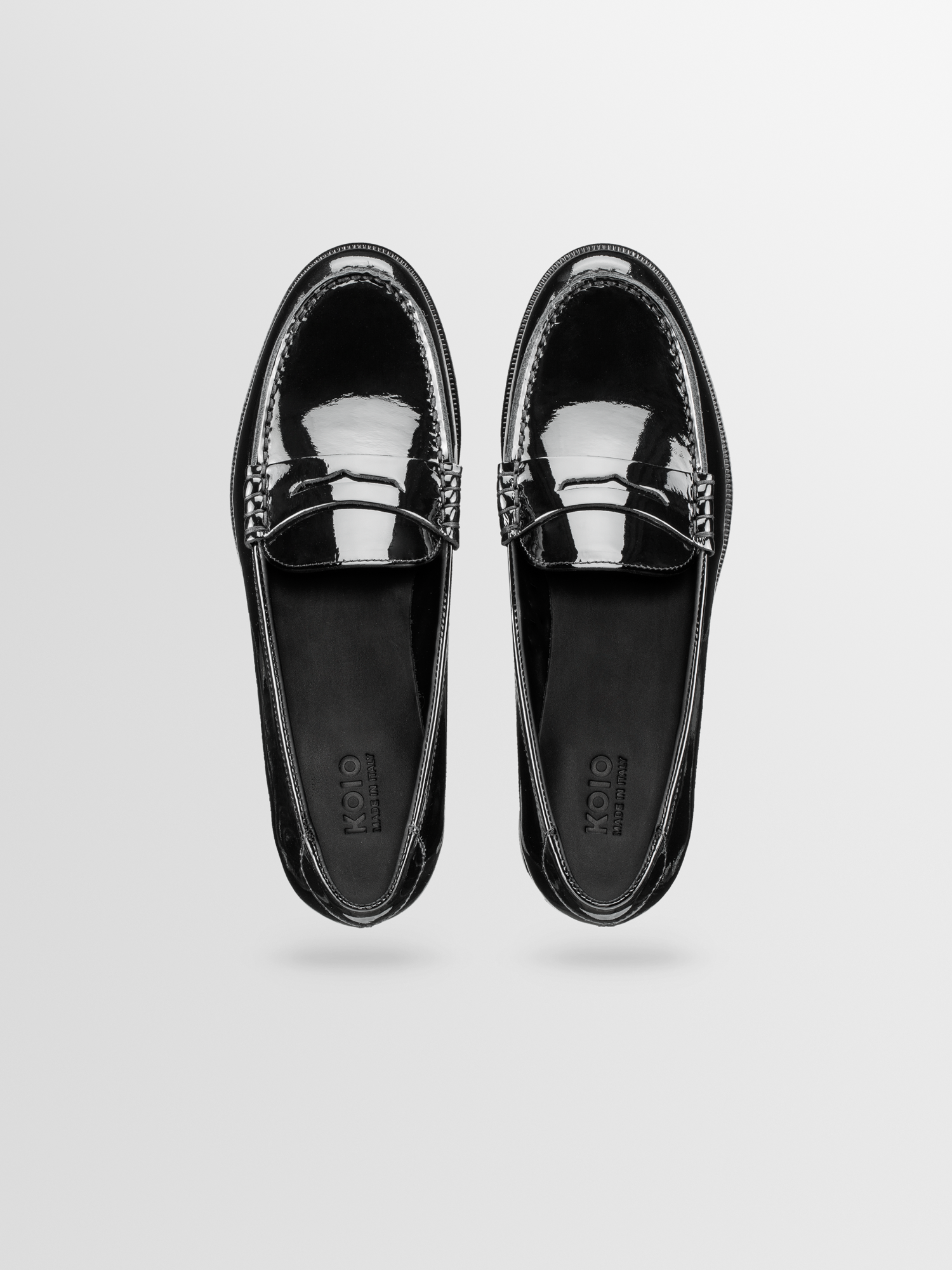 Women's Leather Loafers | Brera in Nero Patent | Koio – KOIO