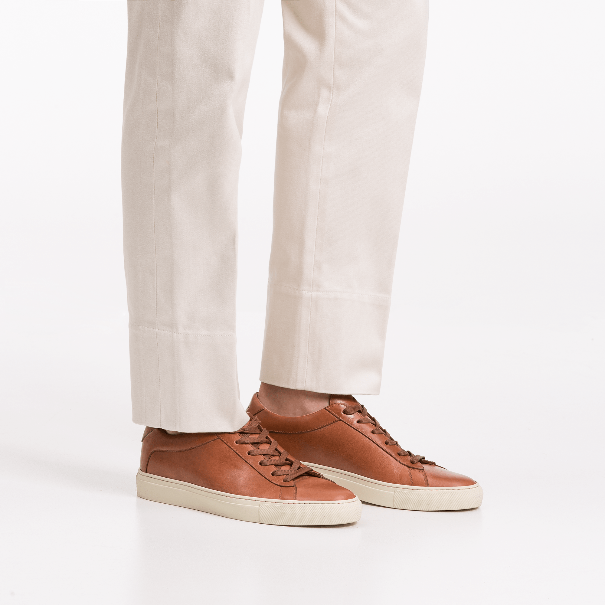 Leather Sneakers for Men in Brown | Capri Castagna | KOIO leg down