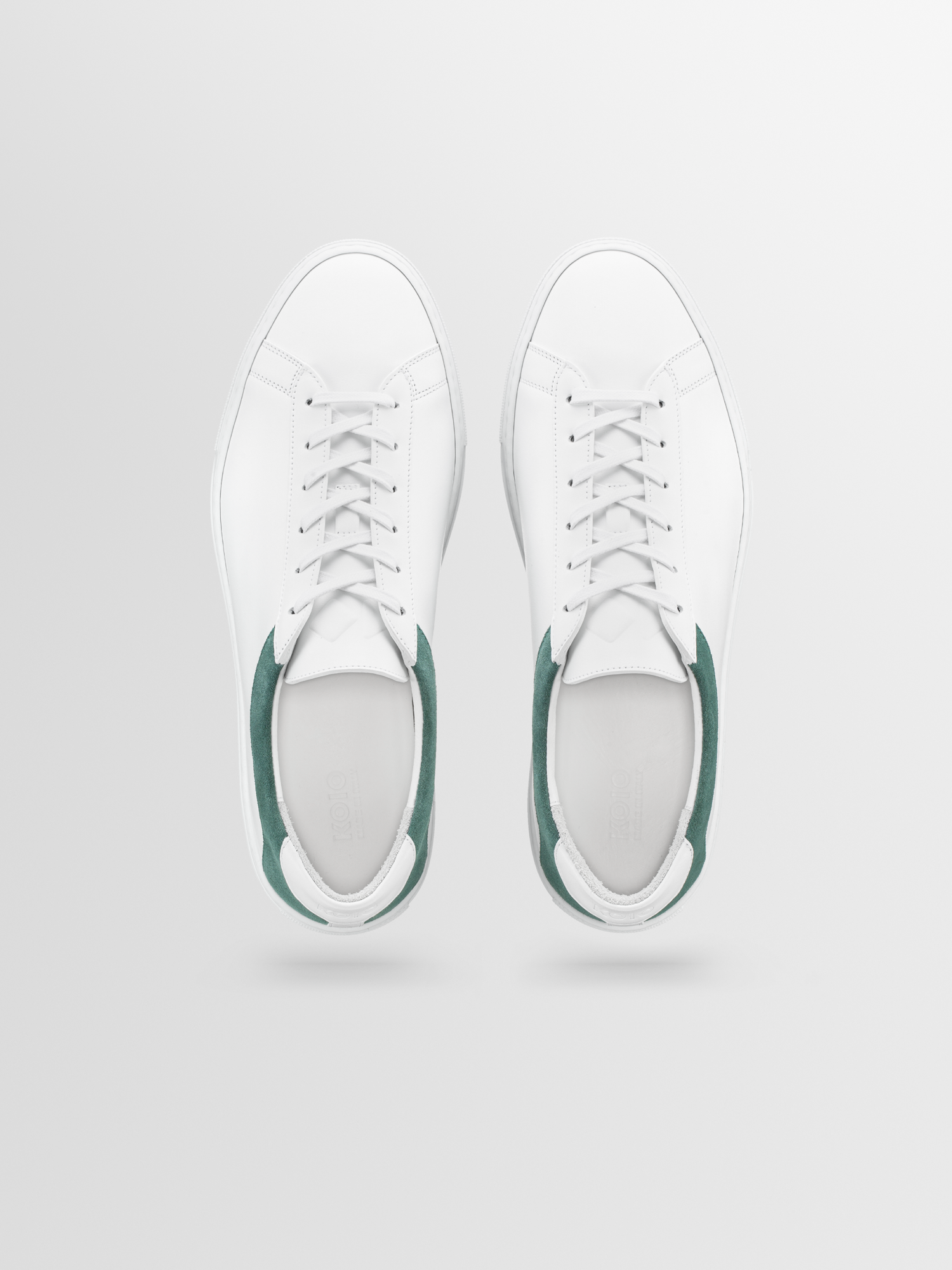 Men’s White & Green Low-top Suede Sneakers | Capri in Aloe | Koio – KOIO