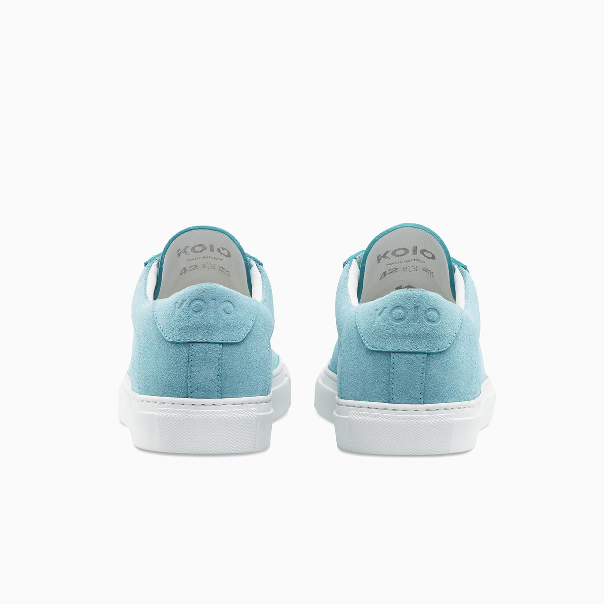 Light blue suede Low Top Sneaker white sole  Womens Koio basic