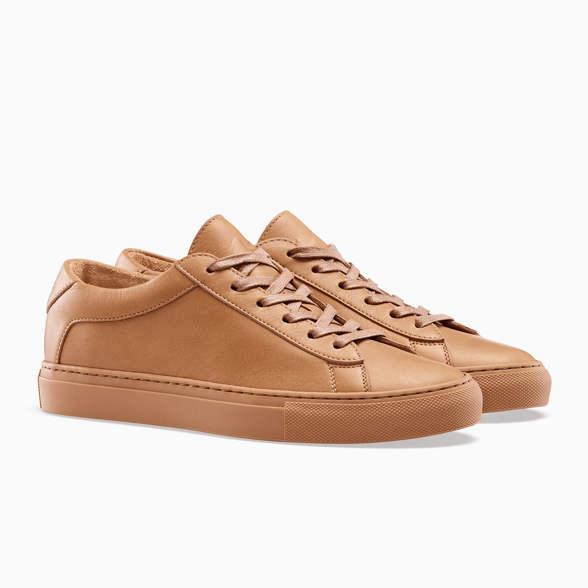 Men's Low Top Leather Sneaker in Brown | Capri Sahara | KOIO
