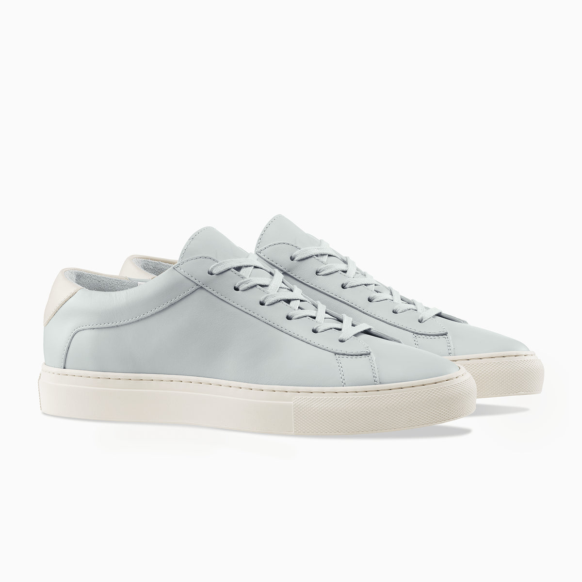 Women's Low Top Leather Sneaker in Light Blue | Capri Sky Blue | KOIO
