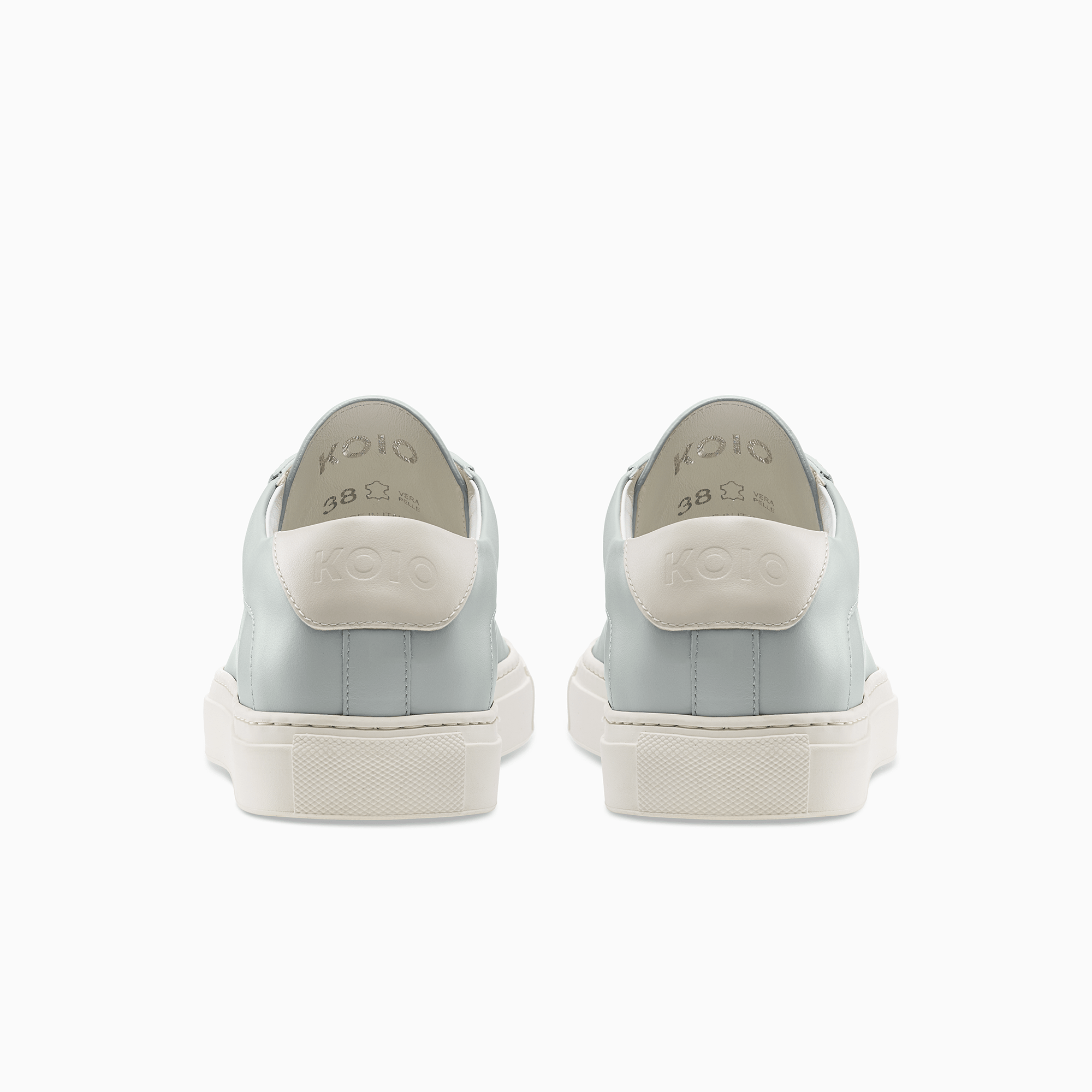 Women's Low Top Leather Sneaker in Light Blue | Capri Sky Blue | KOIO