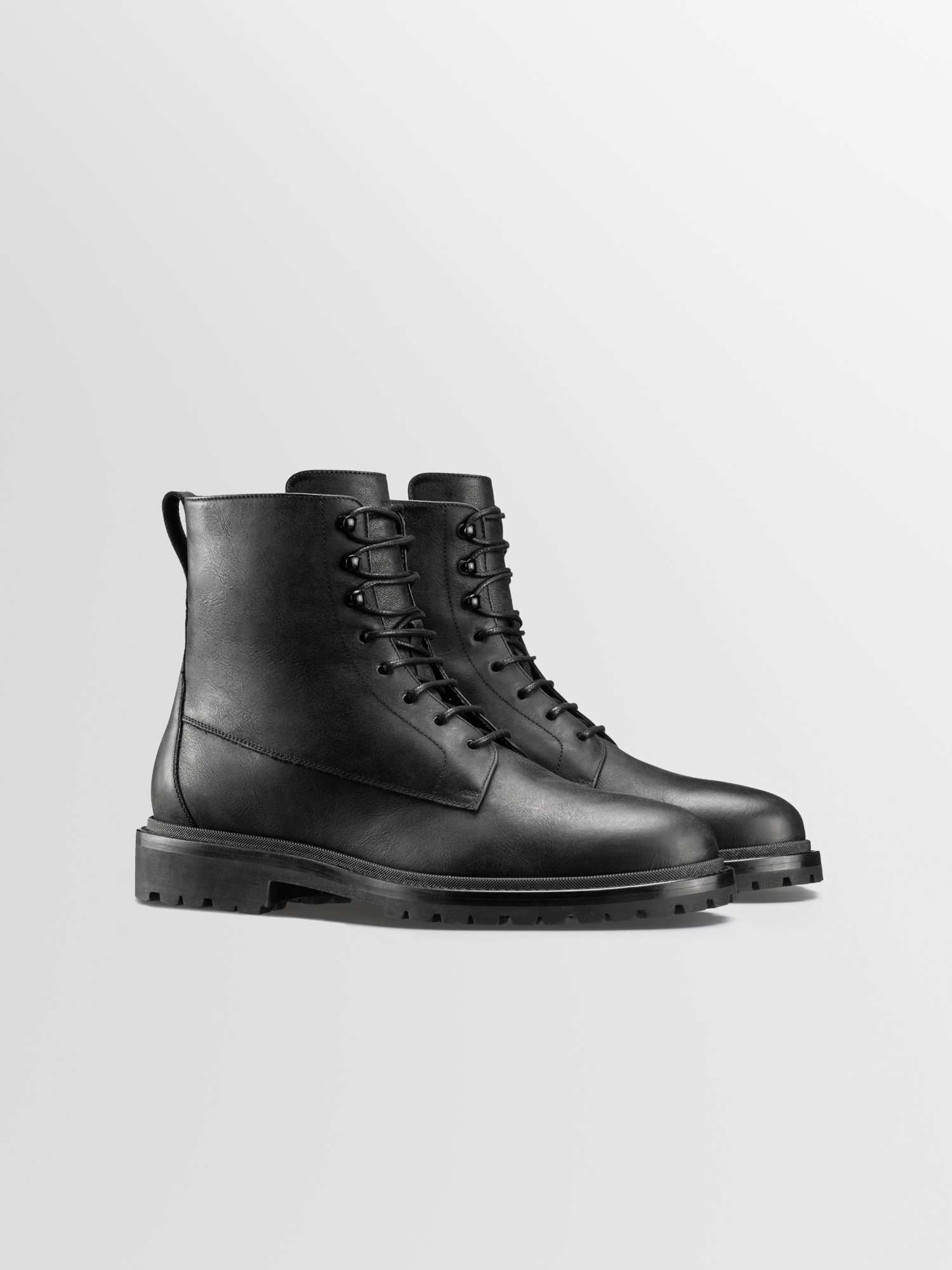 Men s Black Leather Lace Up Boot Bergamo in Nero Koio KOIO
