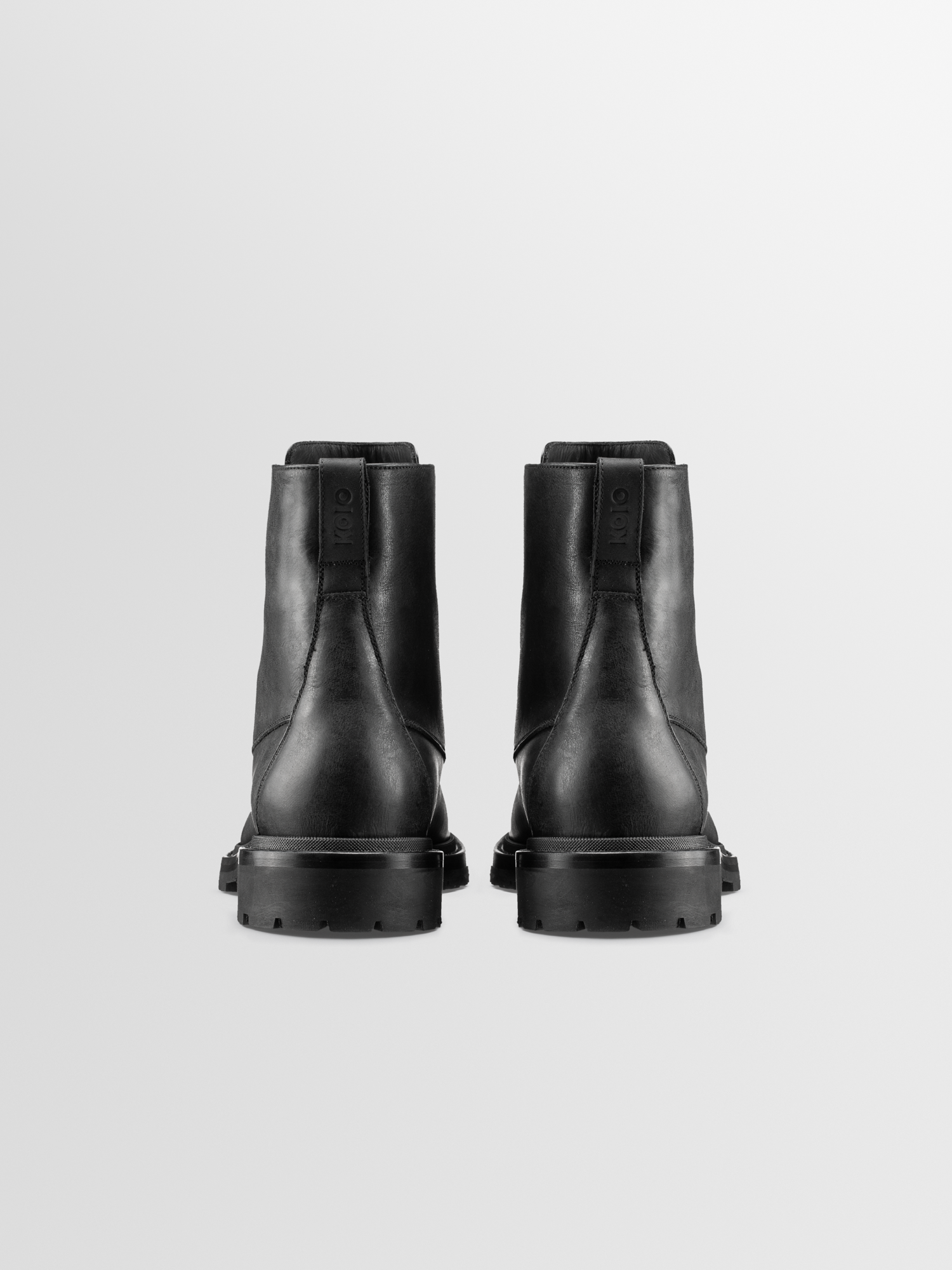 Men s Black Leather Lace Up Boot Como in Nero Koio KOIO