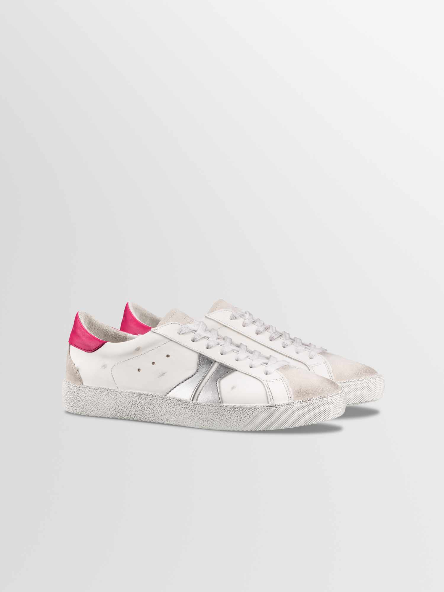 Women's Distressed Low-top Leather Sneakers | Fabro in Pitaya | Koio – KOIO