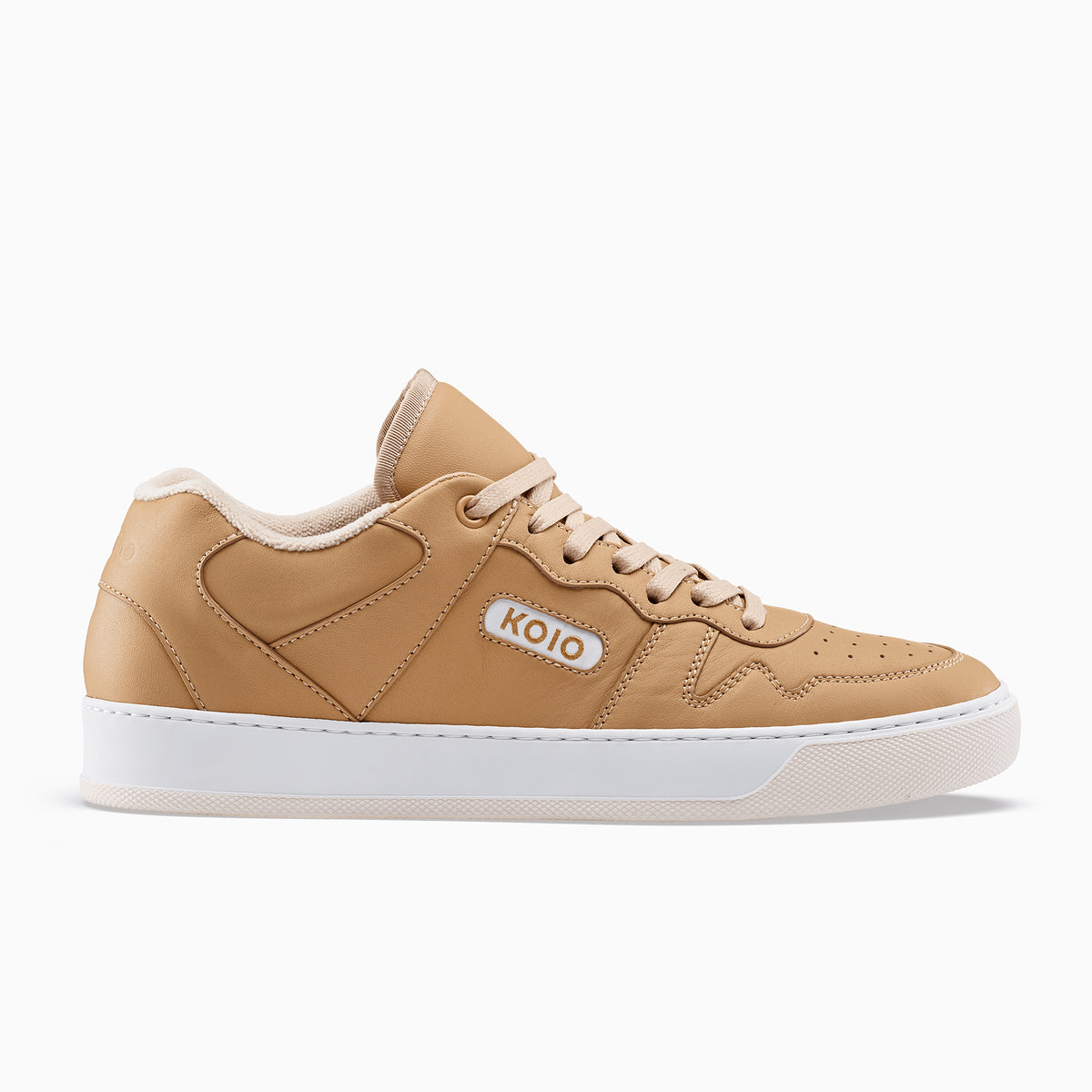 Women's Low Top Leather Sneaker in Brown | Metro Caramel | KOIO