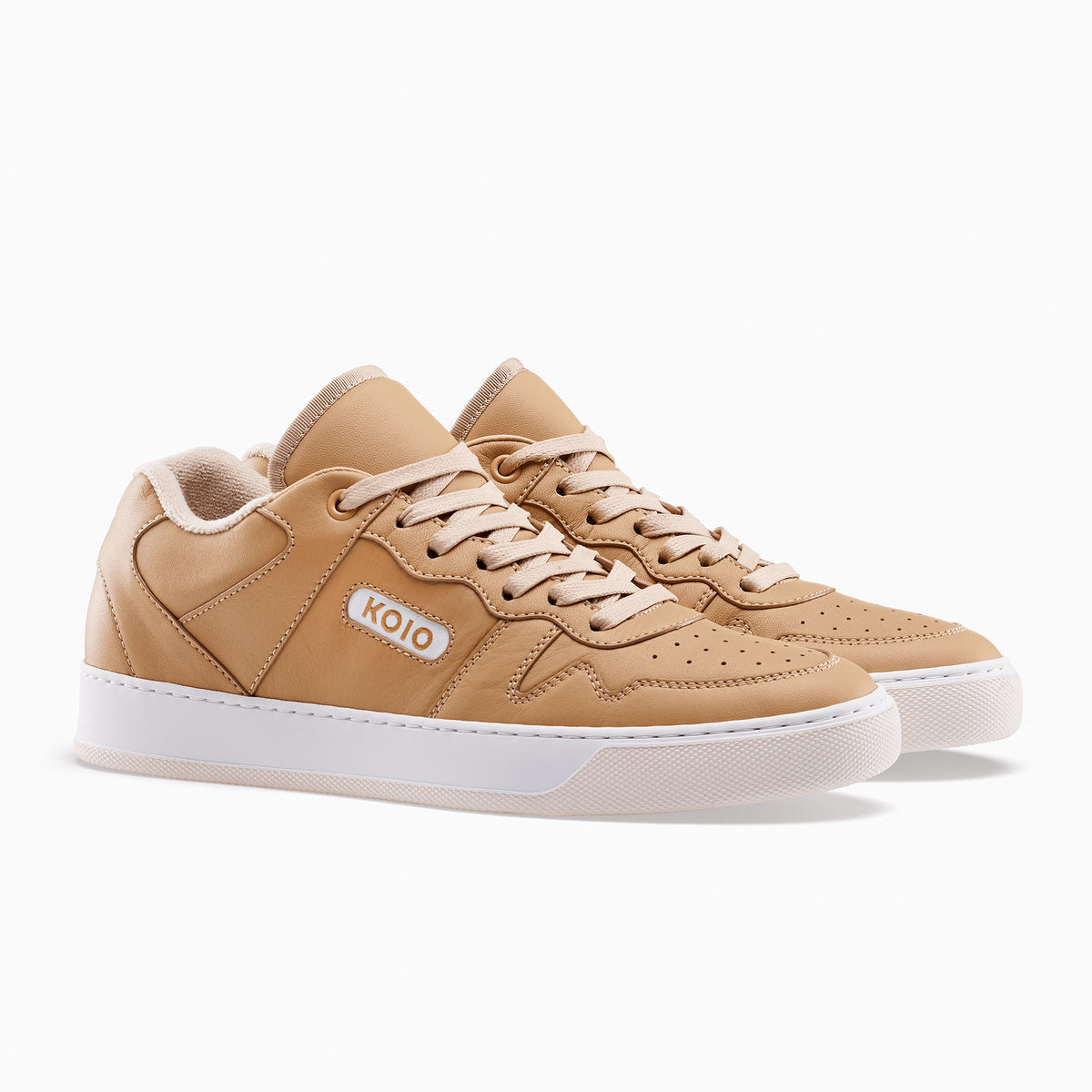 Women's Low Top Leather Sneaker in Brown | Metro Caramel | KOIO