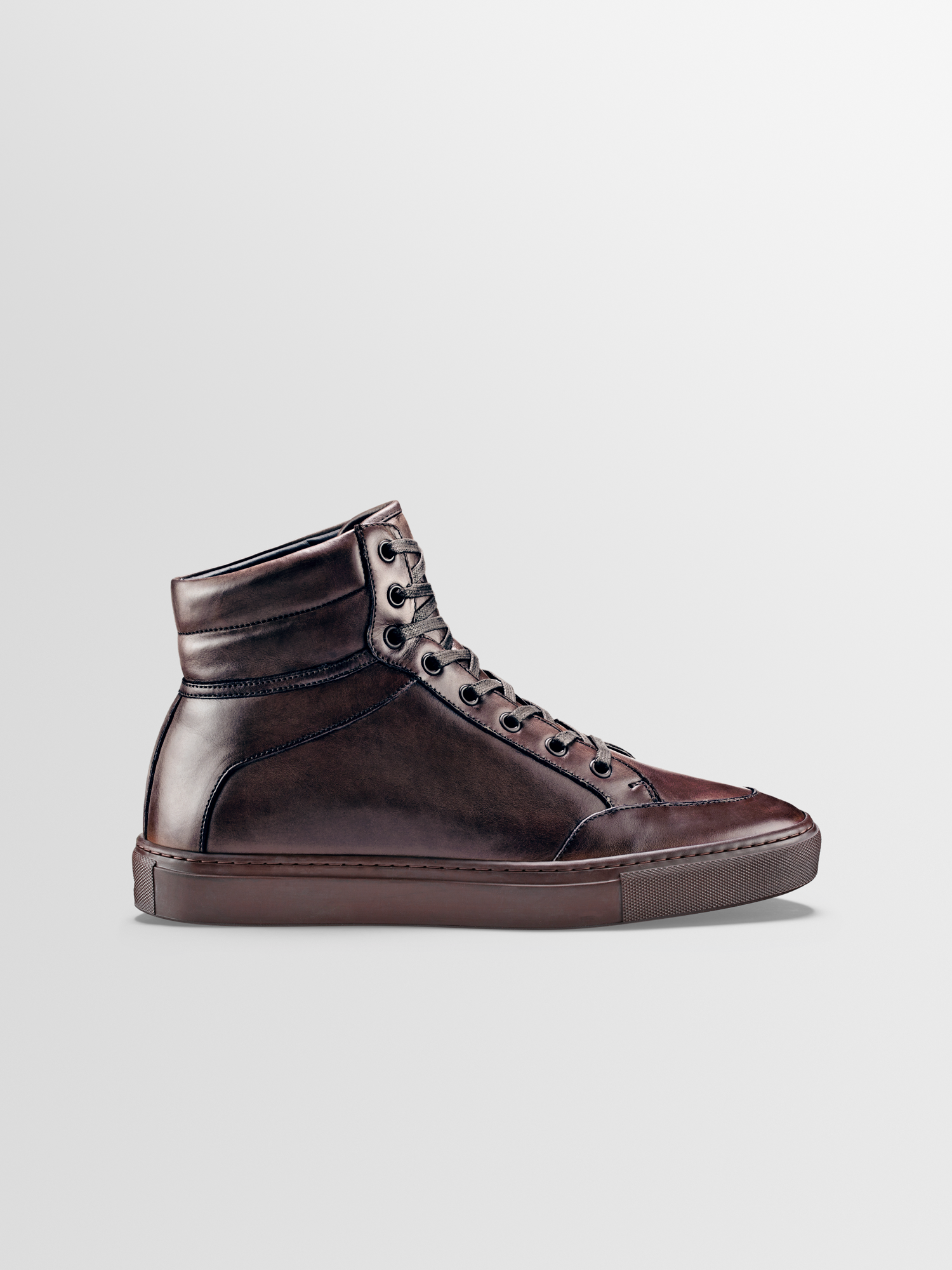 High top leather sales sneakers