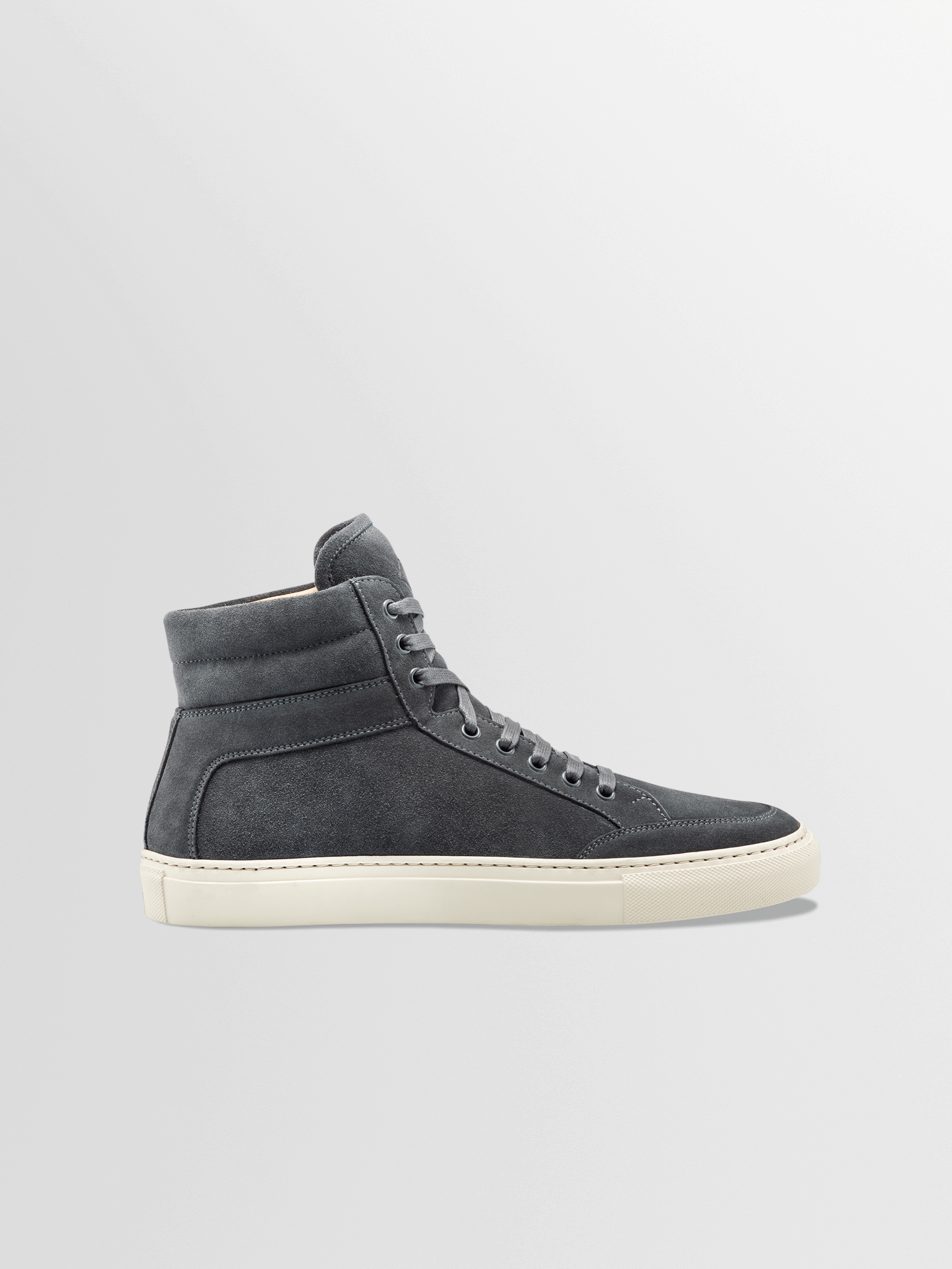 Men's High Top Suede Sneaker in Dark Grey Primo Roccia KOIO