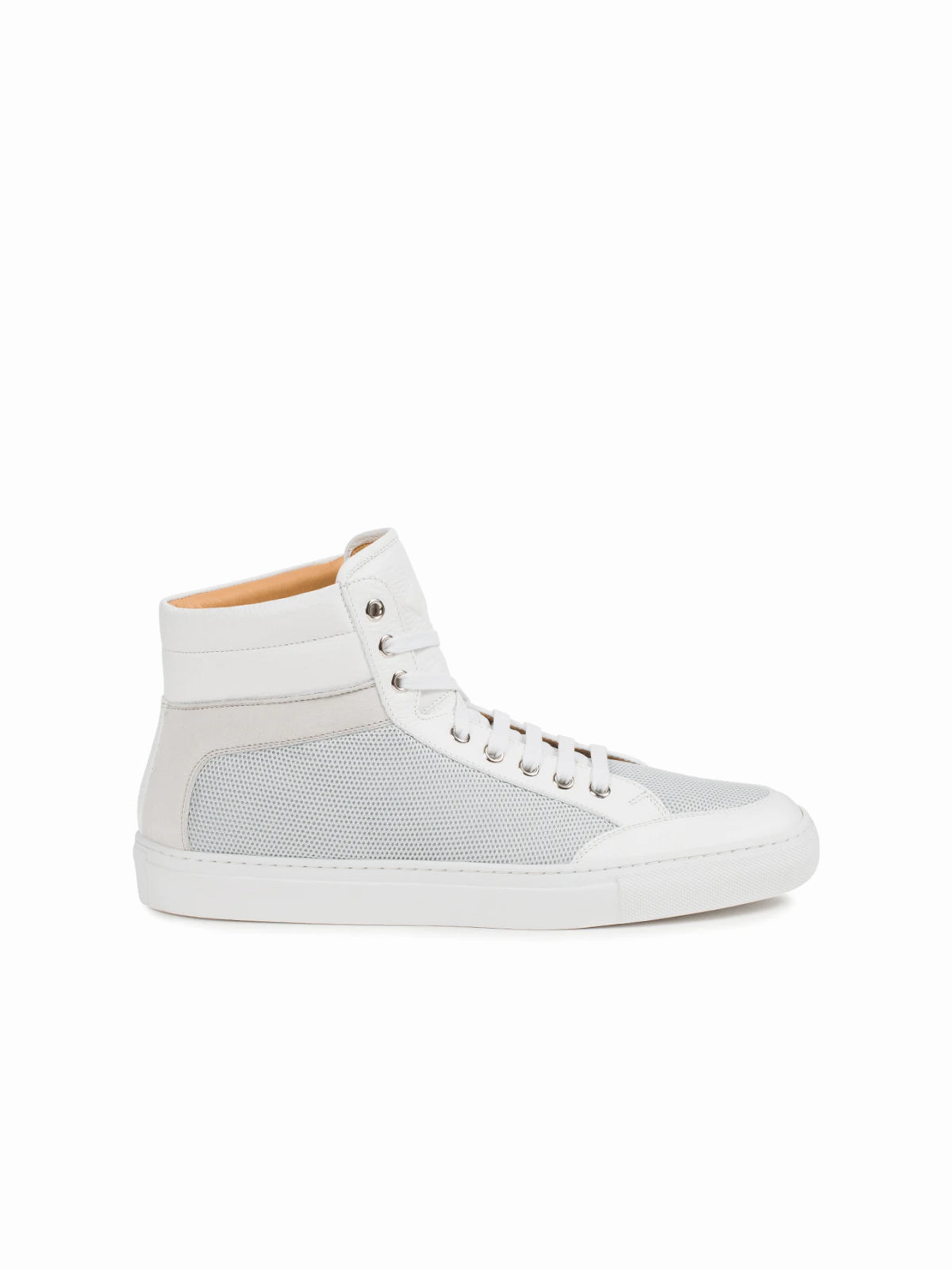 Men s High Top Sneaker in White Grey Primo Luna Mesh KOIO